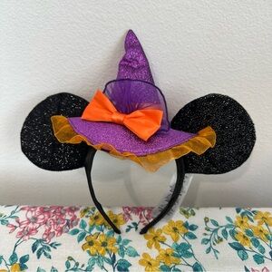 Halloween Minnie Ears Witch Hat Disney Headband Purple Orange Mickey Ears